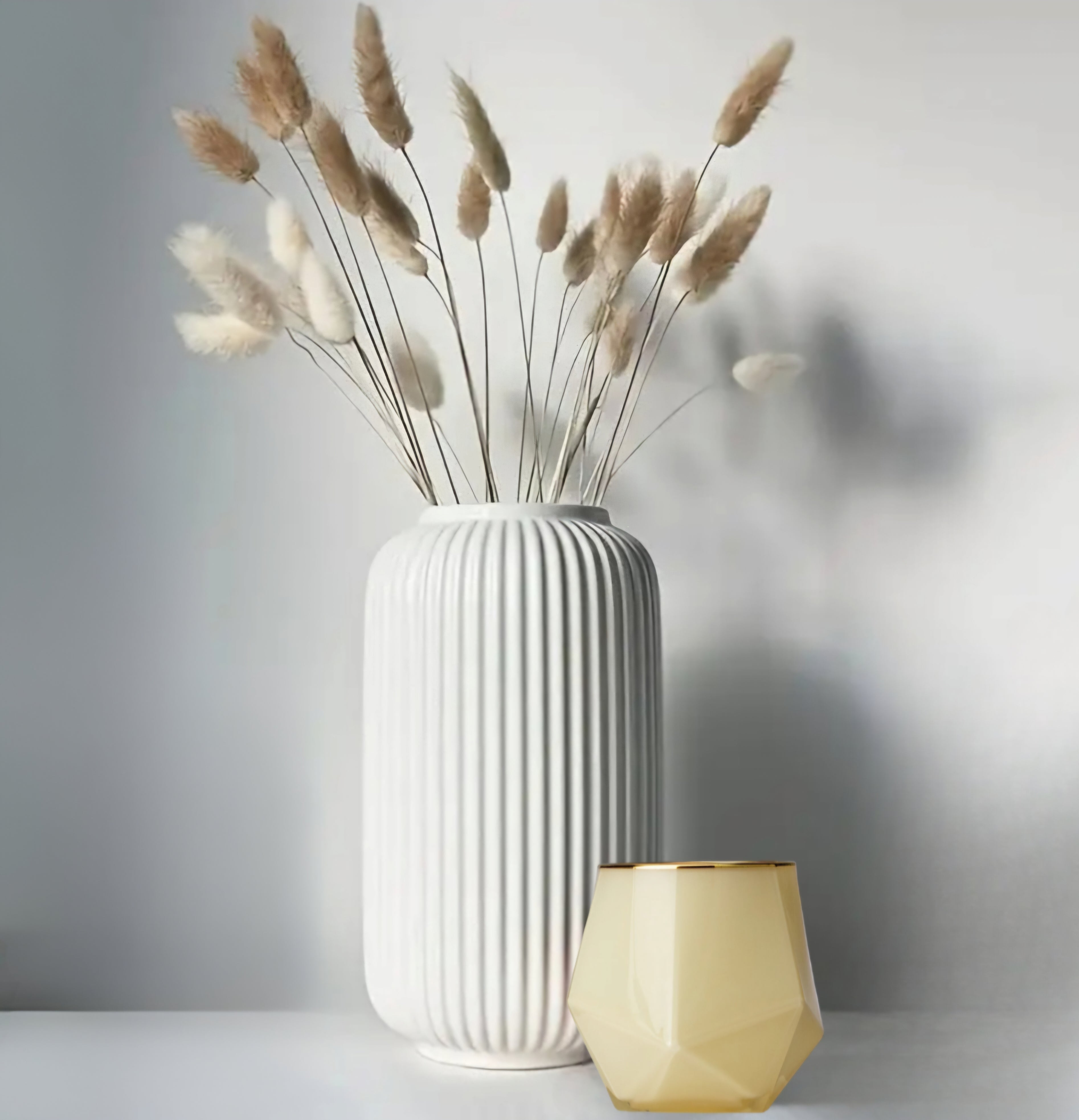 Elegant White Cylinder Vase