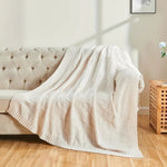 Load image into Gallery viewer, Chic and Soft Knitted Throw Blanket, Cream
