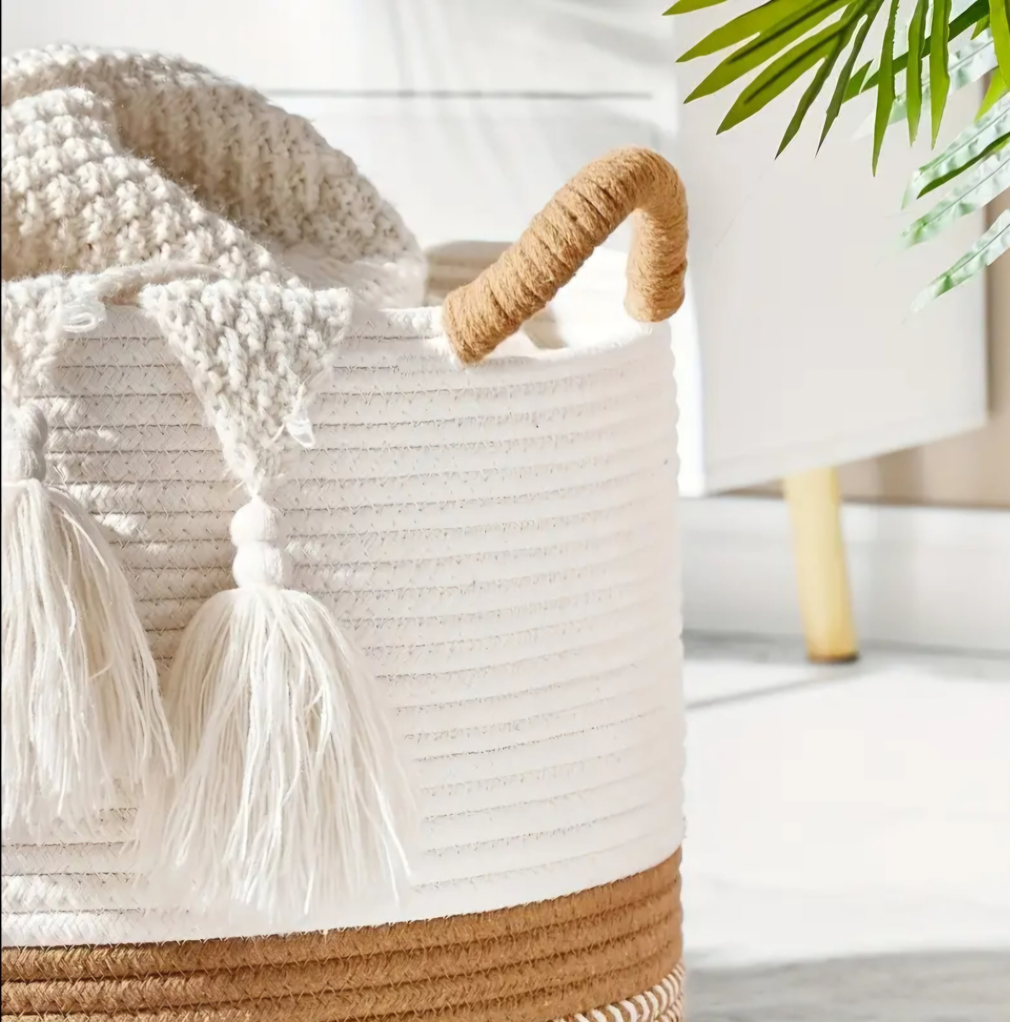 Woven Roped Cotton Basket