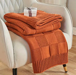 Load image into Gallery viewer, Chic and Soft Knitted Throw Blanket, Rust
