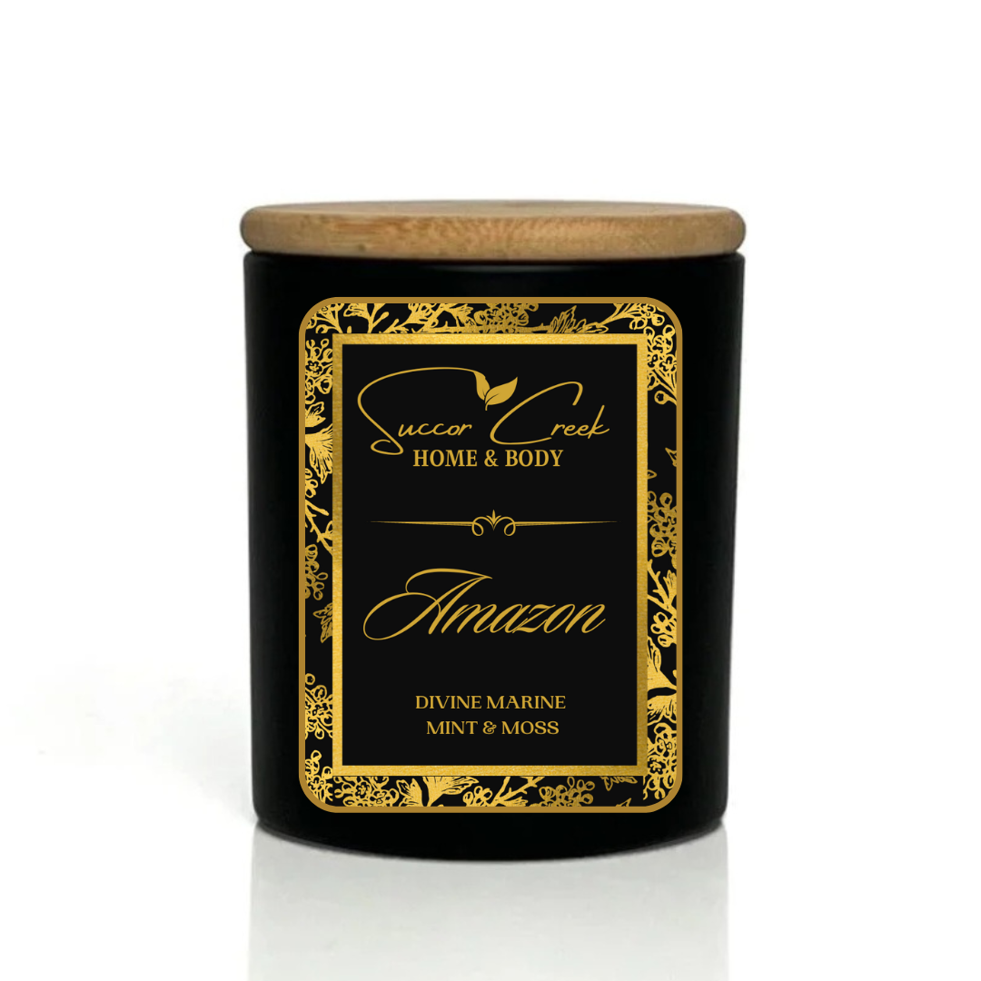 Black & Gold Signature Coconut Wax Candle Collection, Proven Non-Toxic Organic Vegan 12oz
